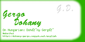 gergo dohany business card